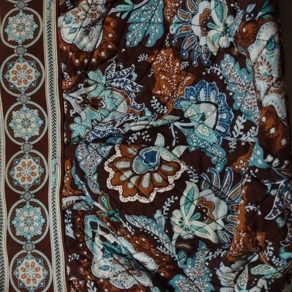 Vera Bradley Java Blue pattern button vertical tote - Picture 2 of 7